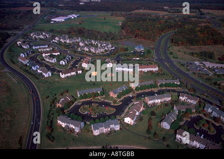 Luftaufnahme von einem Stadthaus Entwicklung in Loudon County Nordvirginia Stockfoto