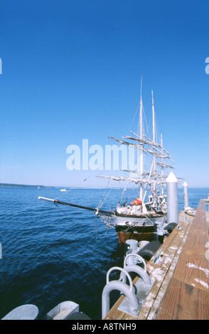 Alten Stil aus Holz Segelschiff angedockt an Port Townsend, Washington State Stockfoto