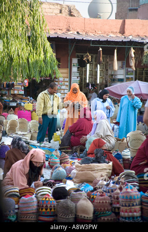 Marktplatz in der Nähe Platz Jemaa El Fna in Marrakesch Marokko Stockfoto