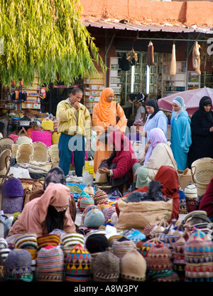 Marktplatz in der Nähe Platz Jemaa El Fna in Marrakesch Marokko Stockfoto