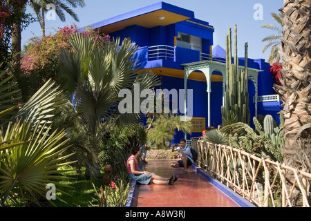 Die schönen tropischen Jardins Majorelle in Marrakesch Marokko Stockfoto