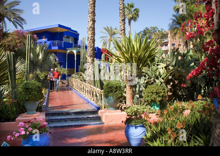 Jardins Majorelle in Marrakesch Marokko Stockfoto