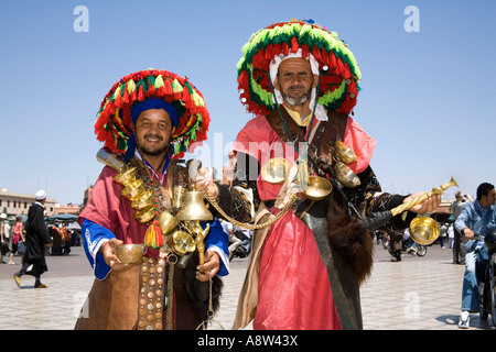 Wasser-Verkäufer in den Platz Jemaa El Fna in Marrakesch Marokko Stockfoto