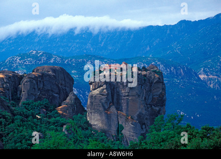 Das Kloster der Heiligen Dreifaltigkeit (Agia Triada) in Meteora, Griechenland Stockfoto