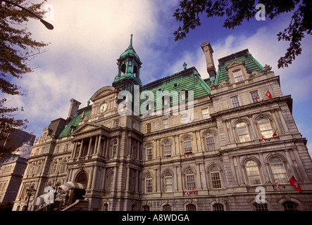 Rathaus, Hôtel de Ville, Bürgermeisteramt, Second Empire Architektur, Napoleon III Architektur, Stadt von Montreal, Montreal, Québec, Kanada Stockfoto