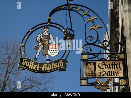 Traditionelle Kölner Kneipe Zeichen, Deutschland Stockfoto