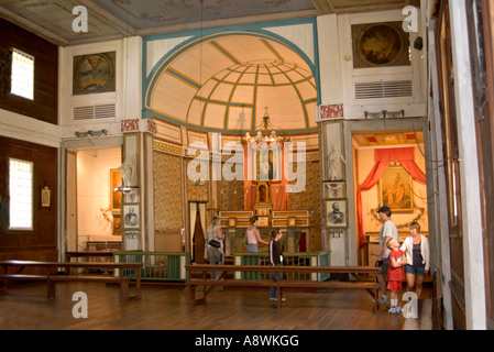 USA, Idaho, Cataldo, Mission des Heiligen Herzens, hölzernen Altar, 1853, Idaho State Park, 2006 Stockfoto