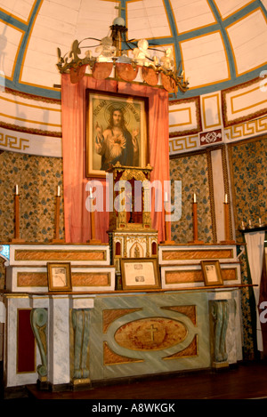 USA, Idaho, Cataldo, Mission des Heiligen Herzens, hölzernen Altar, 1853, Idaho State Park, 2006 Stockfoto