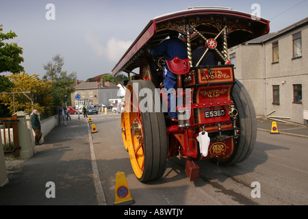 Dampfmaschine auf öffentlicher Straße Trevithick Tag Camborne Cornwall UK Stockfoto