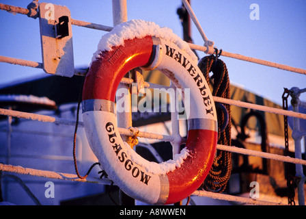 Waverley Raddampfer angedockt in Glasgow, Schottland im winter Stockfoto