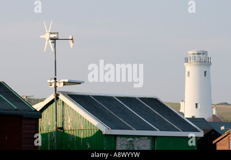 Portland Bird Observatory und Field Zentrum der alten unteren Licht Portland Bill Dorset England UK über Tag Hütten angezeigt Stockfoto