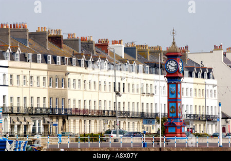 Terrasse des Hotels am Meer in Weymouth Dorset England UK Stockfoto