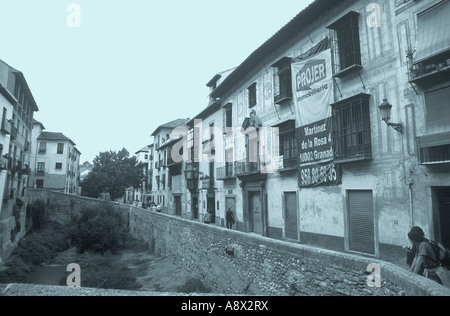 Paseo de Los Tristes in Granada, Andalusien, Spanien Stockfoto