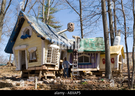 Bewegliche Three Little Pigs Haus die Zauberwald Ellicott City Maryland Stockfoto