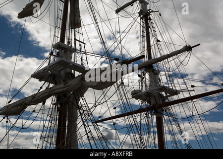 Boot-Mast im Hafen von Hobart Tasmanien Australien Stockfoto