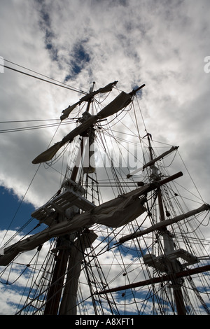 Boot-Mast im Hafen von Hobart Tasmanien Australien Stockfoto