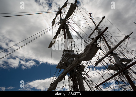 Boot-Mast im Hafen von Hobart Tasmanien Australien Stockfoto