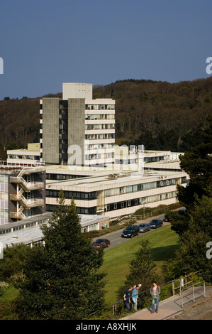 Der Campus der University of Wales in Aberystwyth Sommernachmittag zeigt Llandinam Gebäude, 1960er Jahre Architektur Stockfoto