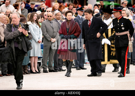 Princess Royal, Nottingham Market Square Michael Frater Nottingham City Council CEO Sir Andrew Buchanan Lord Lieutenant von nicht Stockfoto