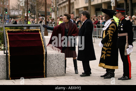 Princess Royal Michael Frater Nottingham City CEO Des Wilson Lord Bürgermeister von Nottingham Sir Andrew Buchanan Lord Lieutenant von nicht Stockfoto