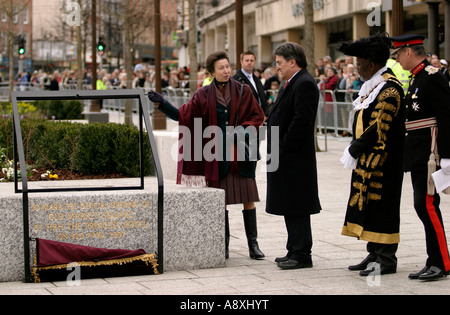 Princess Royal Michael Frater Nottingham City CEO Des Wilson Lord Bürgermeister von Nottingham Sir Andrew Buchanan Lord Lieutenant von nicht Stockfoto