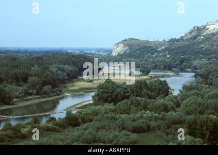 Die Morava River Nature Reserve an Devin Castle Mietshaus trifft die Donau in der Nähe von Bratislava Slowakei Stockfoto