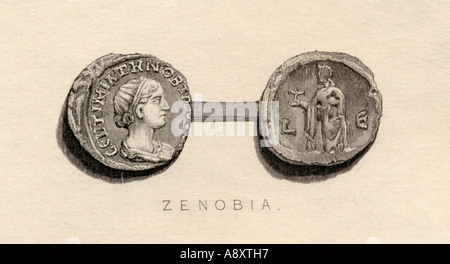 Münze aus der Zeit von Zenobia. Septimia Zenobia. 3. Jahrhundert Königin der römischen Kolonie von Palmyra, (267/268 - 272). Stockfoto