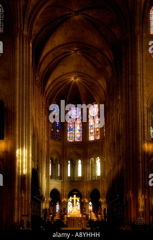 Notre Dame Kathedrale Mittelschiff - Paris - Frankreich Stockfoto