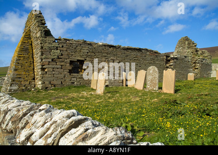 dh Kirchenruine Westness ROUSAY ORKNEY die Wirk alte Friedhof Stockfoto