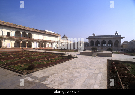 Die Anguri Bagh Gärten innerhalb der Roten Fort Agra Indien Stockfoto