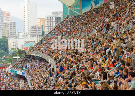 Überfüllten Tribünen Rugby Sevens Hongkong 2007 Stockfoto