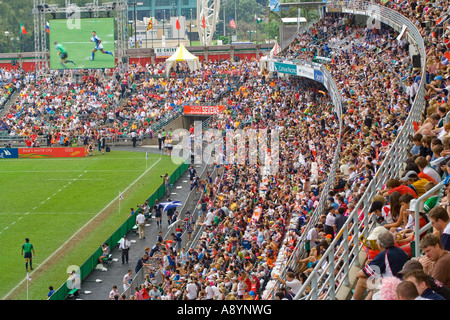 Überfüllten Tribünen Rugby Sevens Hongkong 2007 Stockfoto