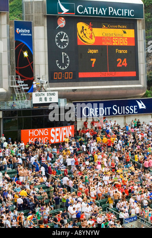 Endstand Japan VS Frankreich Süd steht Hong Kong Rugby Sevens 2007 Stockfoto