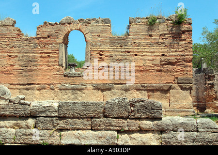 Frühchristliche Basilika und die Werkstatt des Phidias im Heiligtum von Olympia Stockfoto