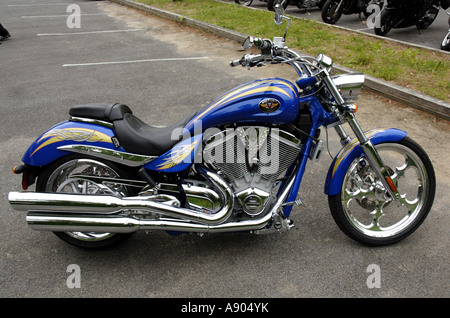 Lake George, NY. Americade Motorrad Rallye 2006 Sieg neue Signature Series Motorrad. Stockfoto