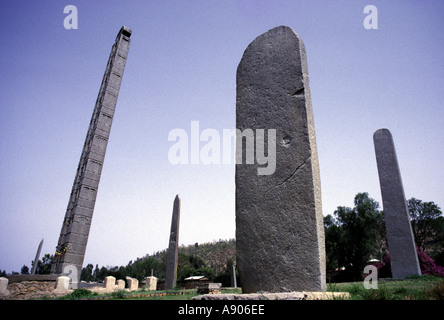 Stelen Park in Axum Tigre Provinz Äthiopien Afrika Stockfoto