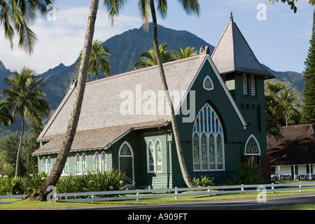 Wai'oli-Hui'ia-Kirche in Hanalei, Kauai, Hawaii Stockfoto