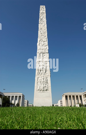 Rom Italien EUR The Obelisk Guglielmo Marconi auf der Piazza des gleichen Namens gewidmet Stockfoto