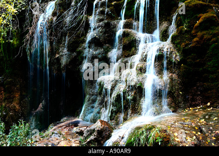 Quelle des Flusses Cuervo. Alta Serranía. Cuenca. Spanien Stockfoto