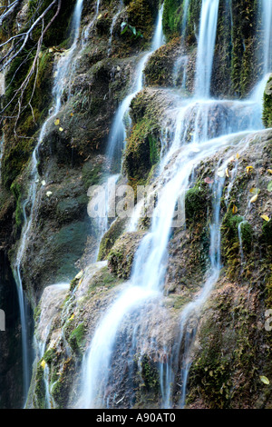 Quelle des Flusses Cuervo. Alta Serranía. Cuenca. Spanien Stockfoto