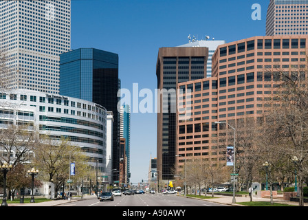 Stadtbild von Denver Colorado Blick nach Norden am Broadway Stockfoto