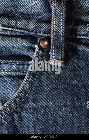 Denim Blue Jeans-Detailansicht Stockfoto
