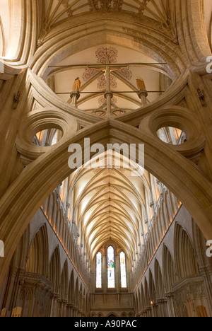 Wölbt sich England Somerset Wells Cathedral Interieur der Schere Stockfoto
