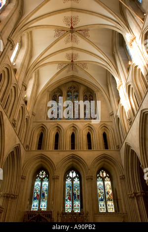 England Somerset Wells Cathedral Innenarchitektur Stockfoto