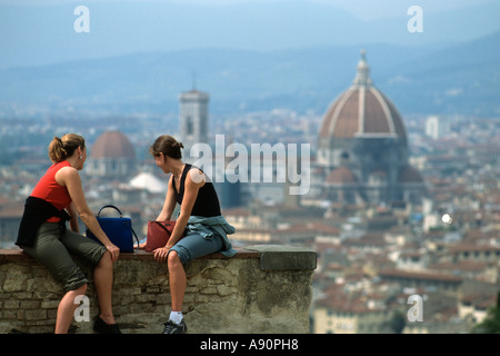Florenz Italien Blick von San Miniato in der ganzen Stadt & Dom Stockfoto
