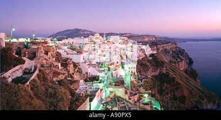 GRE Kykladen Santorini Sunset in Fira Stockfoto