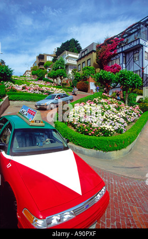 USA CA San Francisco Lombard street Taxi Stockfoto