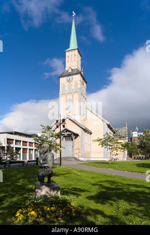 Tromso lutherische Kathedrale (die weltweit nördlichste protestantische Kathedrale) im Jahre 1861 in Tromsø, Norwegen Stockfoto