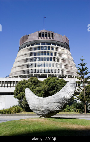 Das Parlamentsgebäude in Beehive House Of Representatives Stadtzentrum Wellington Nordinsel Neuseeland Stockfoto