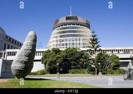 Das Parlamentsgebäude in Beehive House Of Representatives Stadtzentrum Wellington Nordinsel Neuseeland Stockfoto